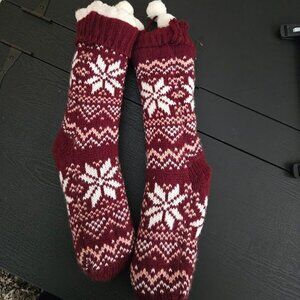 Sherpa lined winter lounging socks (one size 5-10)